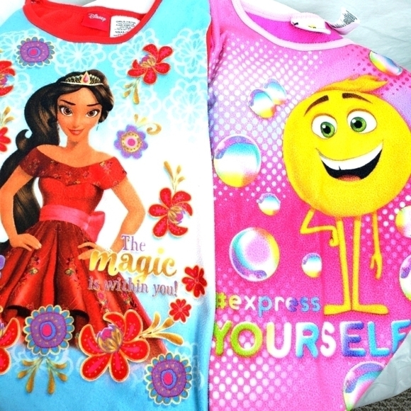 Lot of 2 Pajamas Sets Disney's Elena of Avalon and The Emoji Movie Sz 10-12 - Picture 1 of 7
